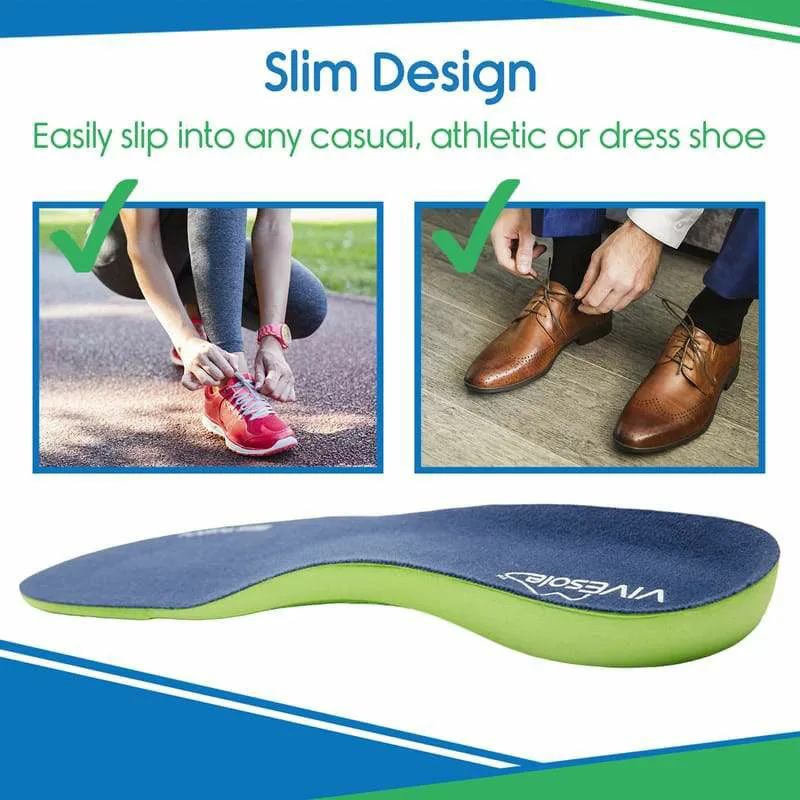 Vive Health Sole Plantar Full Length Shoe Inserts - Green